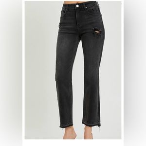 NWT Risen black jeans - mid rise - straight leg  size 5/27
